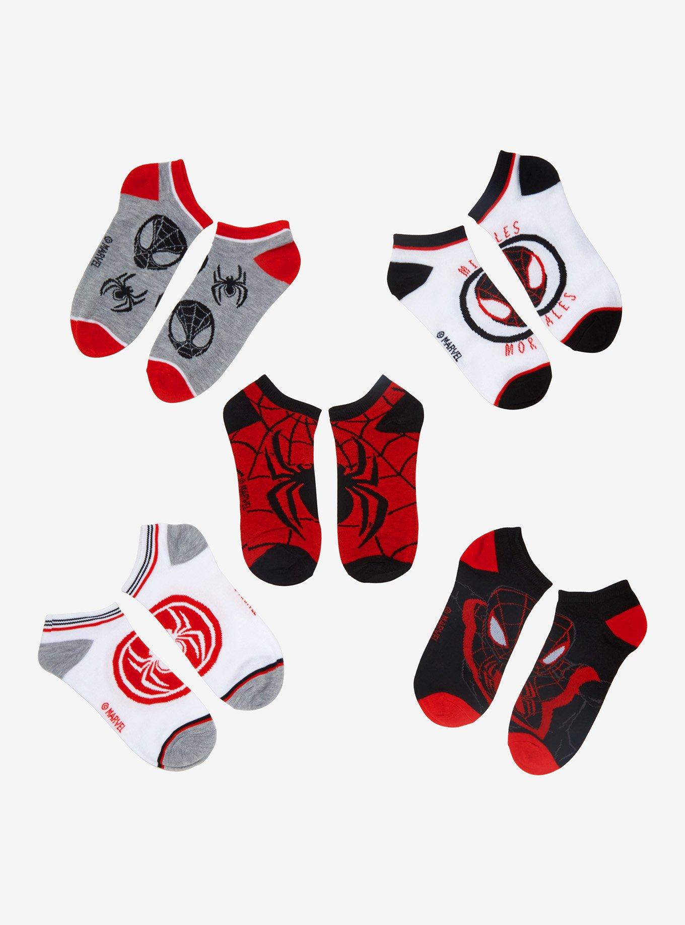Marvel Spider-Man Miles Morales No-Show Socks 5 Pair, , hi-res