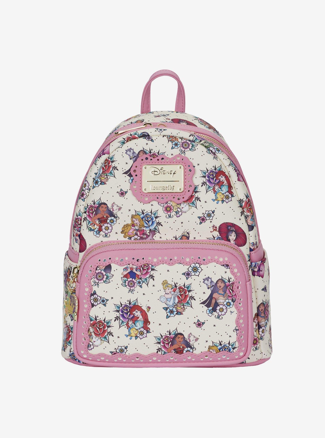 Disney Loungefly Princess Tattoo Mini Backpack & matching wallet. Loungefly Disney Princess Tattoo Aop Mini Backpack - Comic Spot main image 3