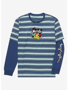 Disney Mickey Mouse & Friends Striped Layered Long Sleeve T-Shirt - BoxLunch Exclusive, , hi-res