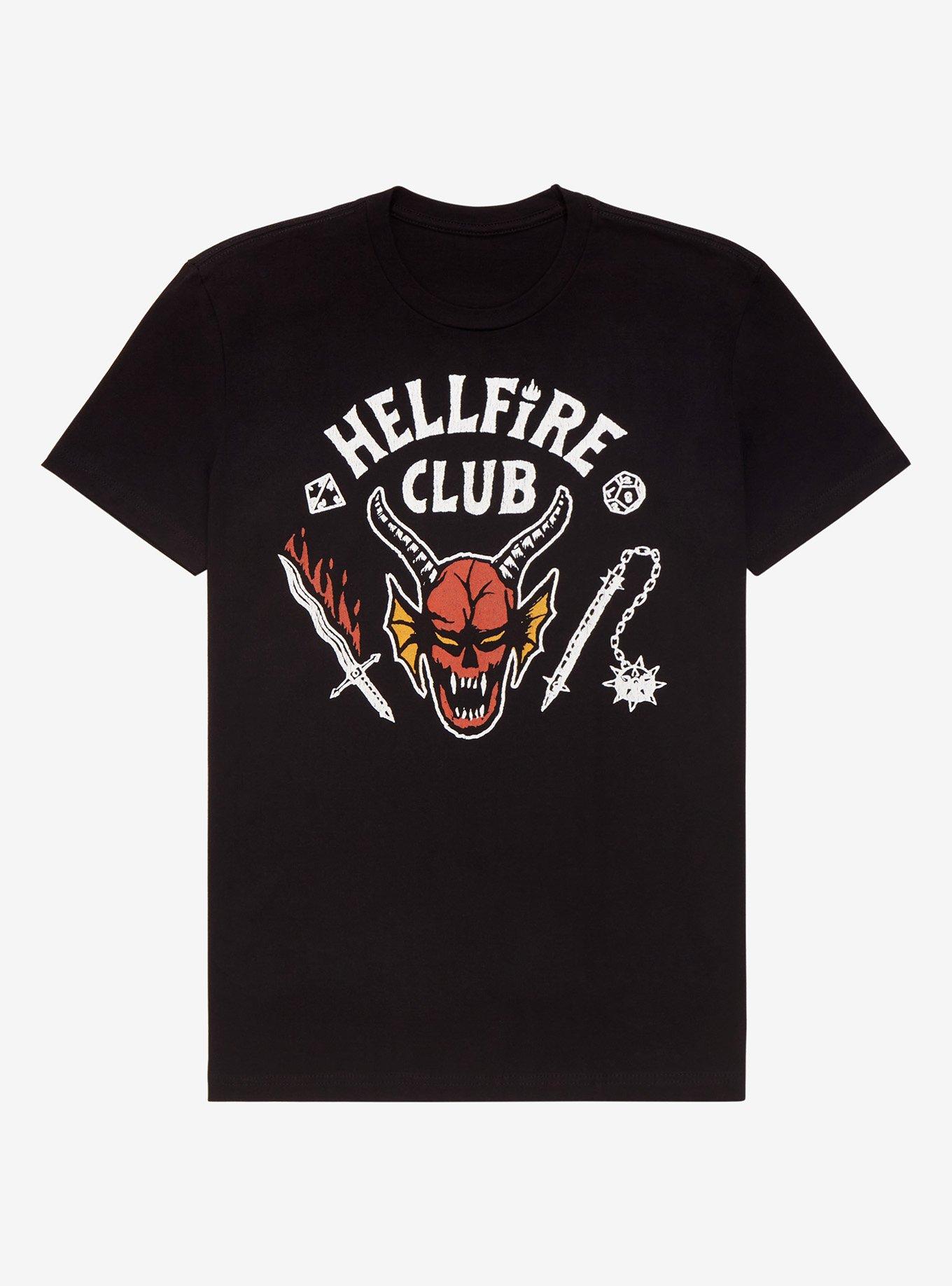 Stranger Things Hellfire Club T-Shirt - BoxLunch Exclusive, CHARCOAL  BLACK, hi-res