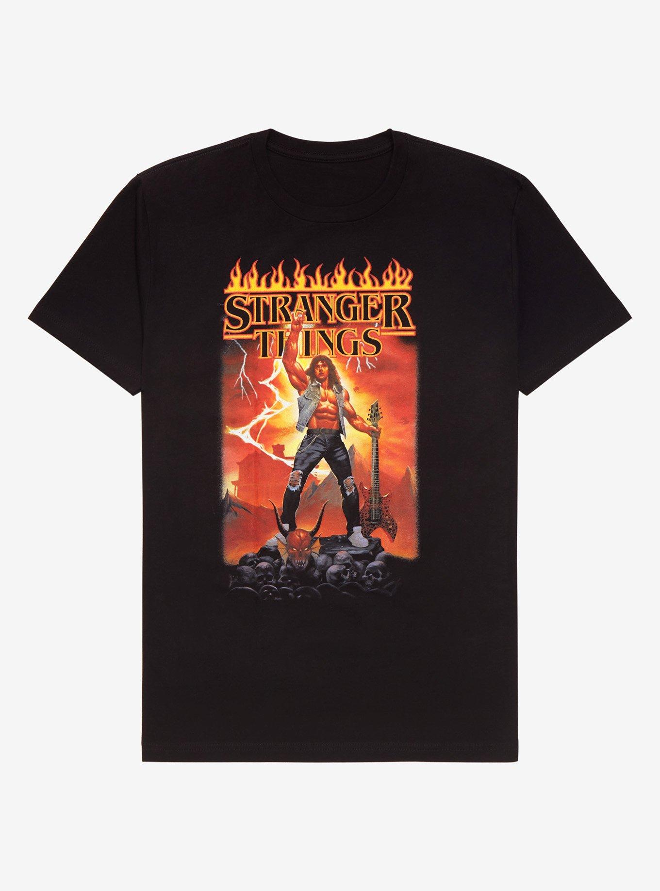 Stranger Things Eddie Devil Horns T-Shirt - BoxLunch Exclusive, BLACK, hi-res