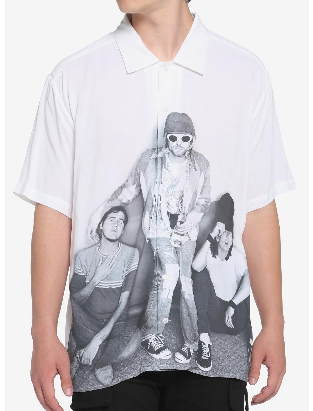 Nirvana Group Photo Woven Button-Up, BRIGHT WHITE, hi-res