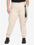 Ivory Cargo Jogger Pants Plus Size, BLACK, hi-res