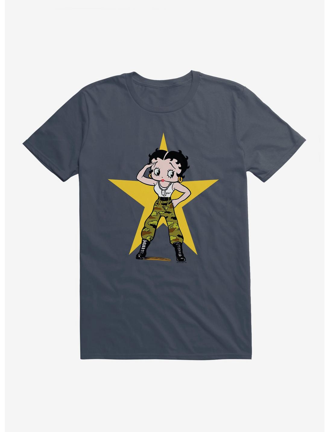 Betty Boop Army Camo and Stars T-Shirt, , hi-res