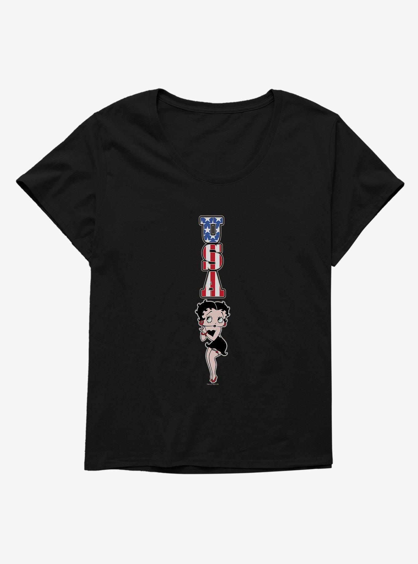 Betty Boop Americana USA Girls T-Shirt Plus Size, , hi-res