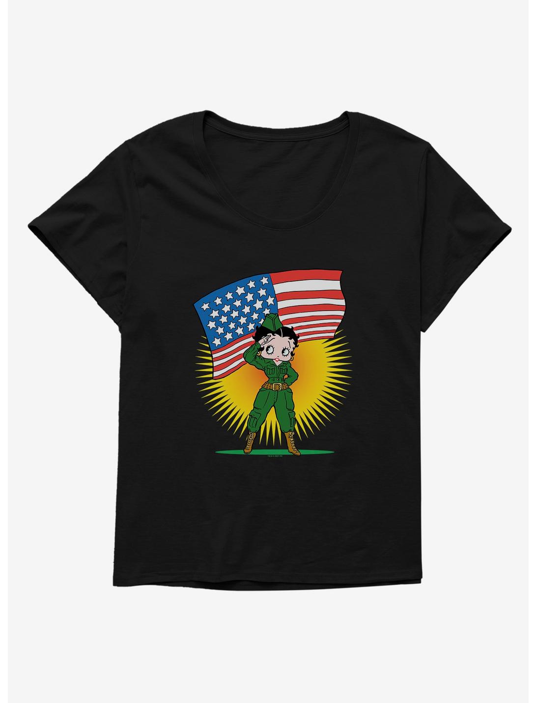Betty Boop Army Soldier Salute Girls T-Shirt Plus Size, , hi-res