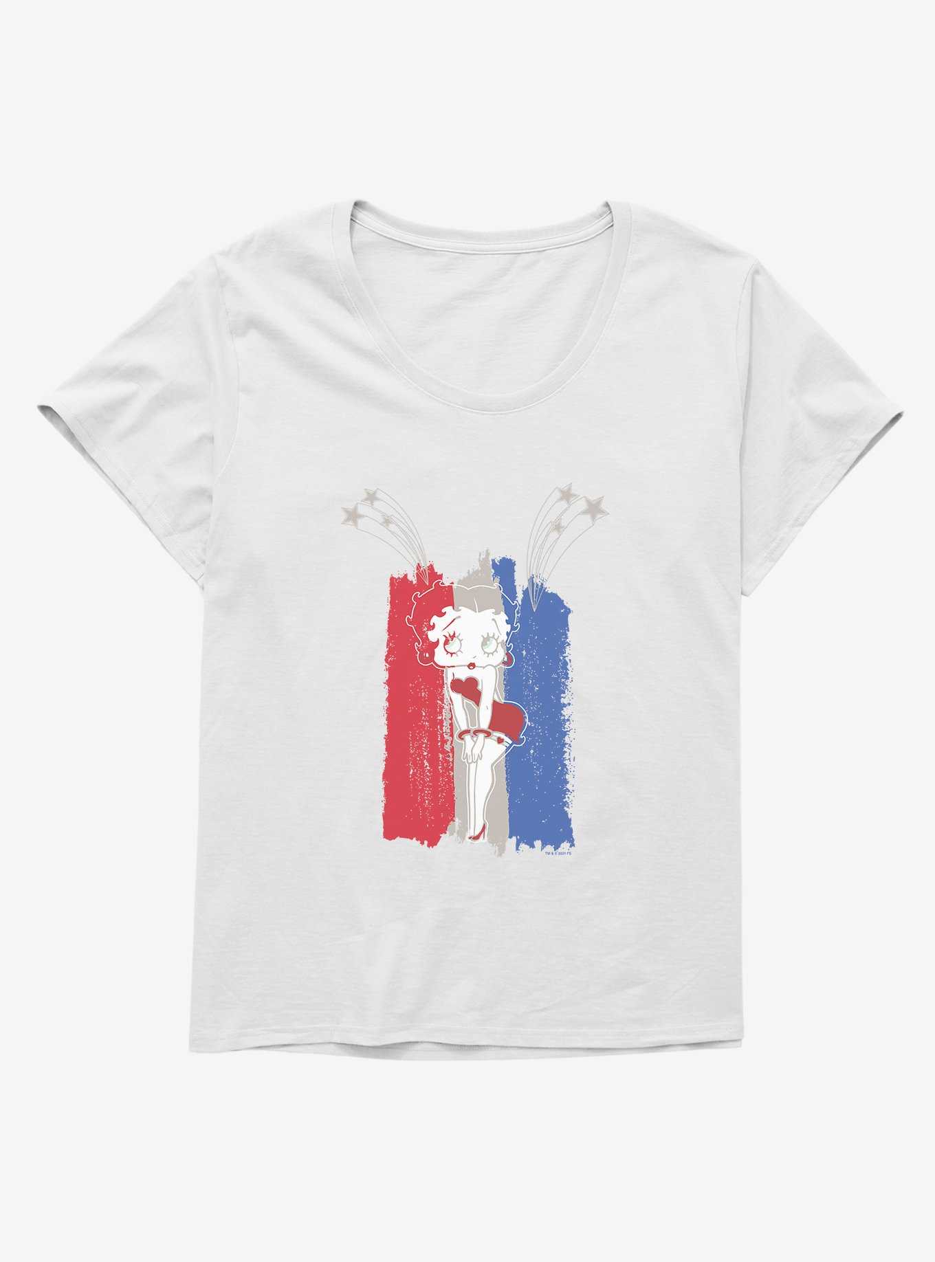 Betty Boop Red and Blue Fireworks Girls T-Shirt Plus Size, , hi-res