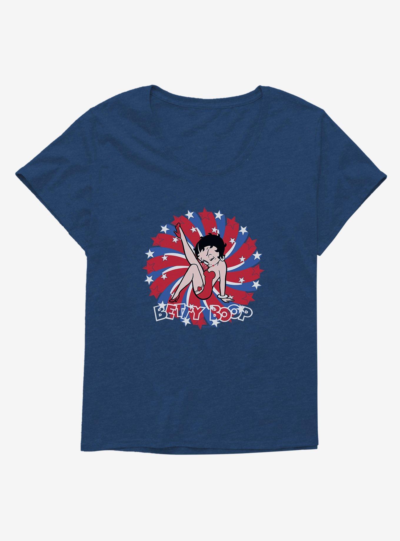 Betty Boop Red and Blue Splash Girls T-Shirt Plus