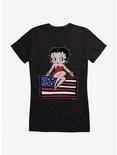 Betty Boop Sitting on Flag Girls T-Shirt, , hi-res