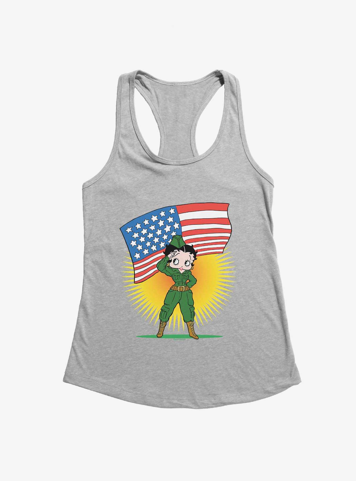 Betty Boop Army Soldier Salute Girls Tank, , hi-res