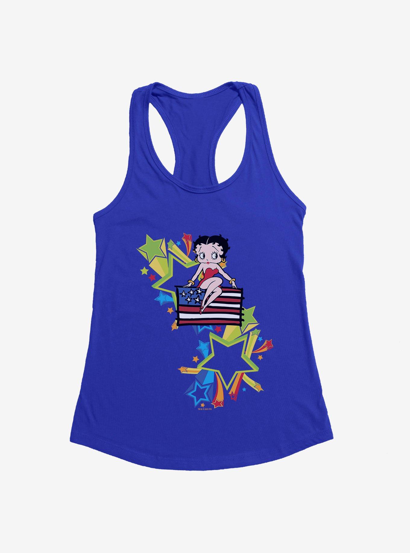 Betty Boop USA Rainbow Heart and Stars Girls Tank, ROYAL, hi-res