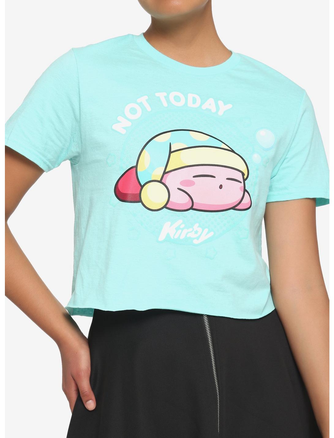 Kirby Not Today Sleeping Crop Girls T-Shirt, MULTI, hi-res