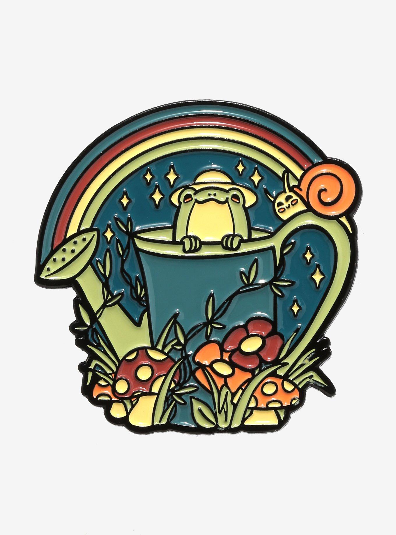 Frog Watering Can Rainbow Enamel Pin Hot Topic