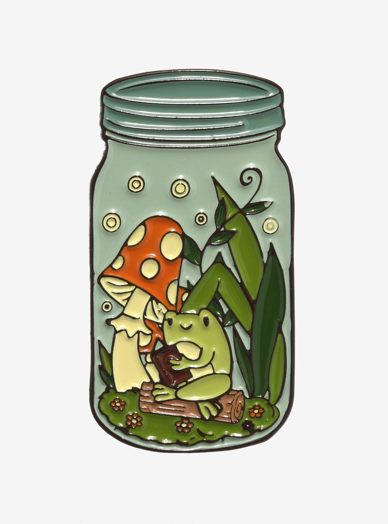 Frog Fairy Jar Enamel Pin, , hi-res