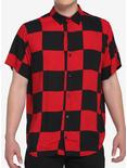 Black & Red Checkered Woven Button-Up, RED, hi-res