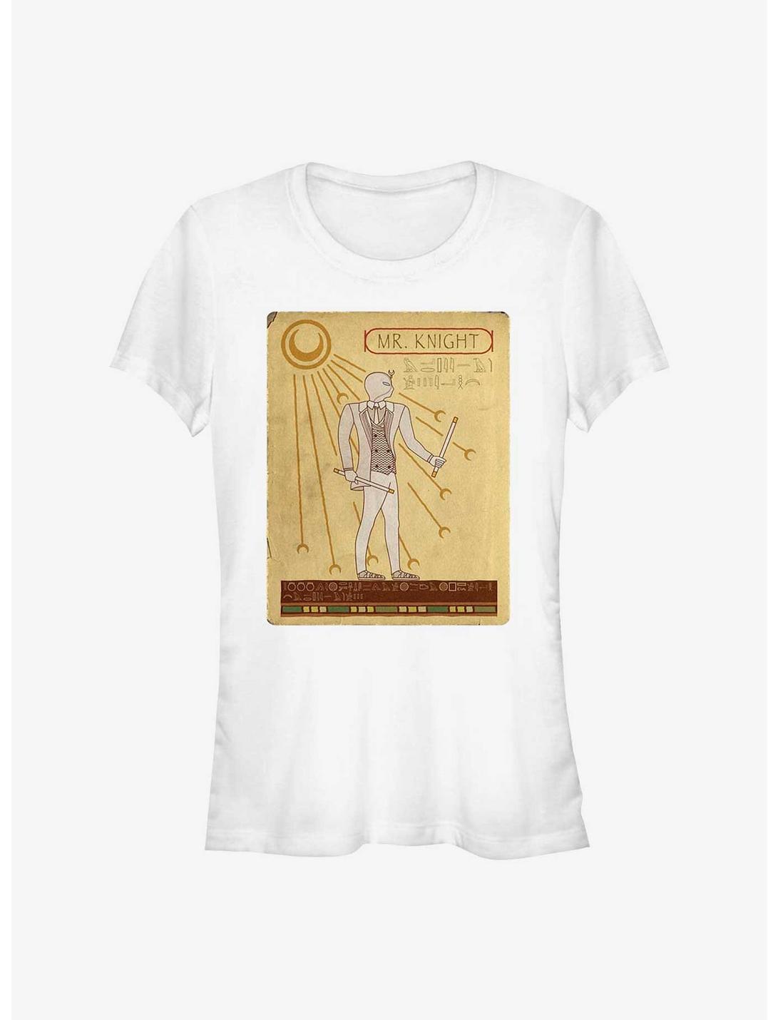 Marvel Moon Knight Ancient Mr. Knight Card Girls T-Shirt, WHITE, hi-res