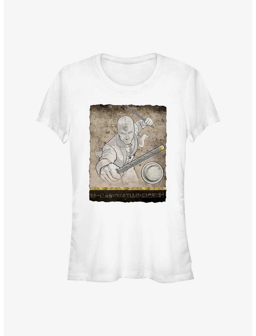 Marvel Moon Knight Mr. Knight Scroll Fragment Girls T-Shirt, WHITE, hi-res
