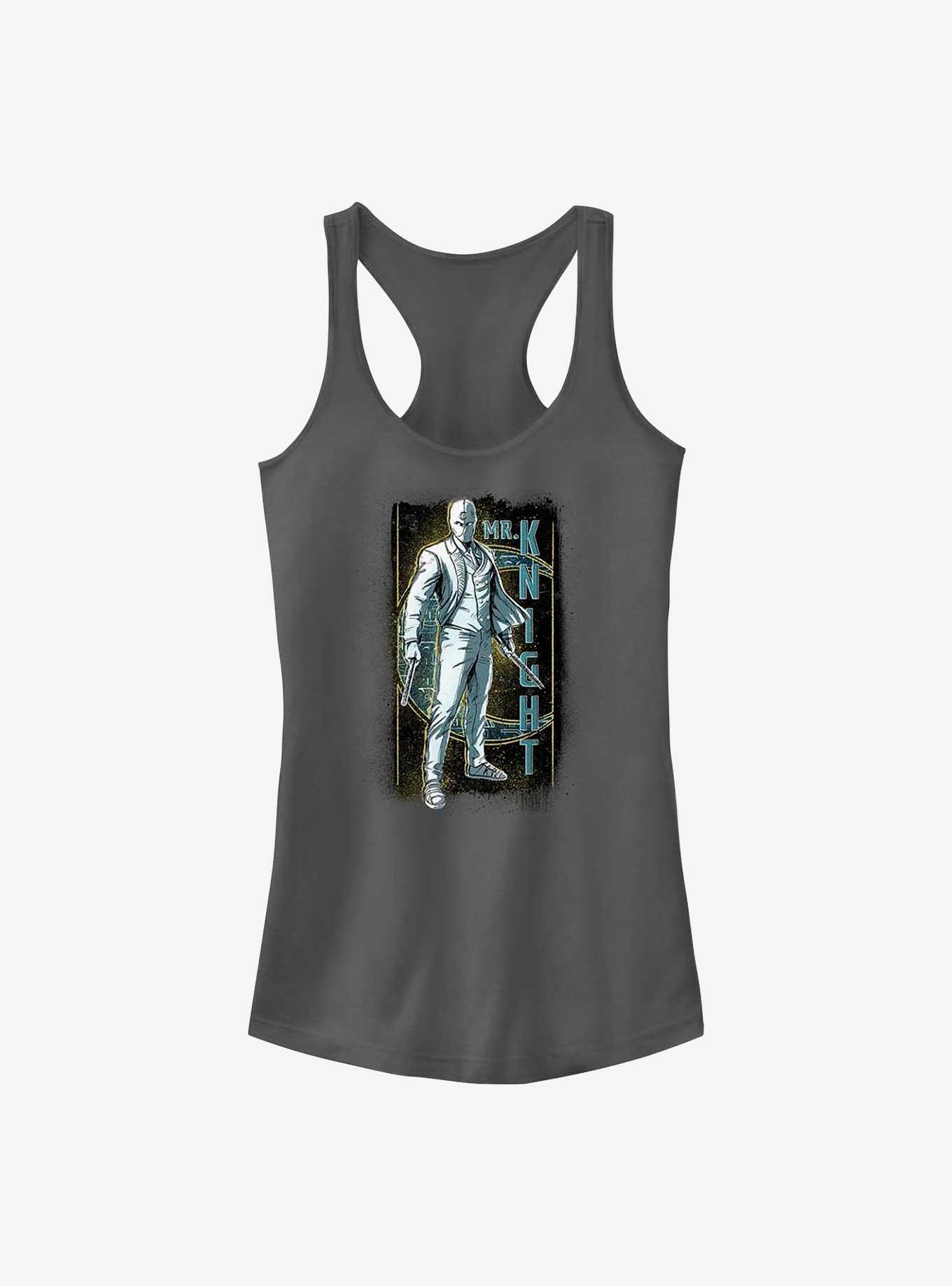 Marvel Moon Knight Mr. Knight Grunge Badge Girls Tank, CHARCOAL, hi-res