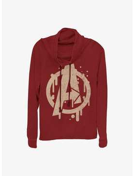 Marvel The Avengers Paint Drip Girls Cowl Neck Long Sleeve Top, , hi-res