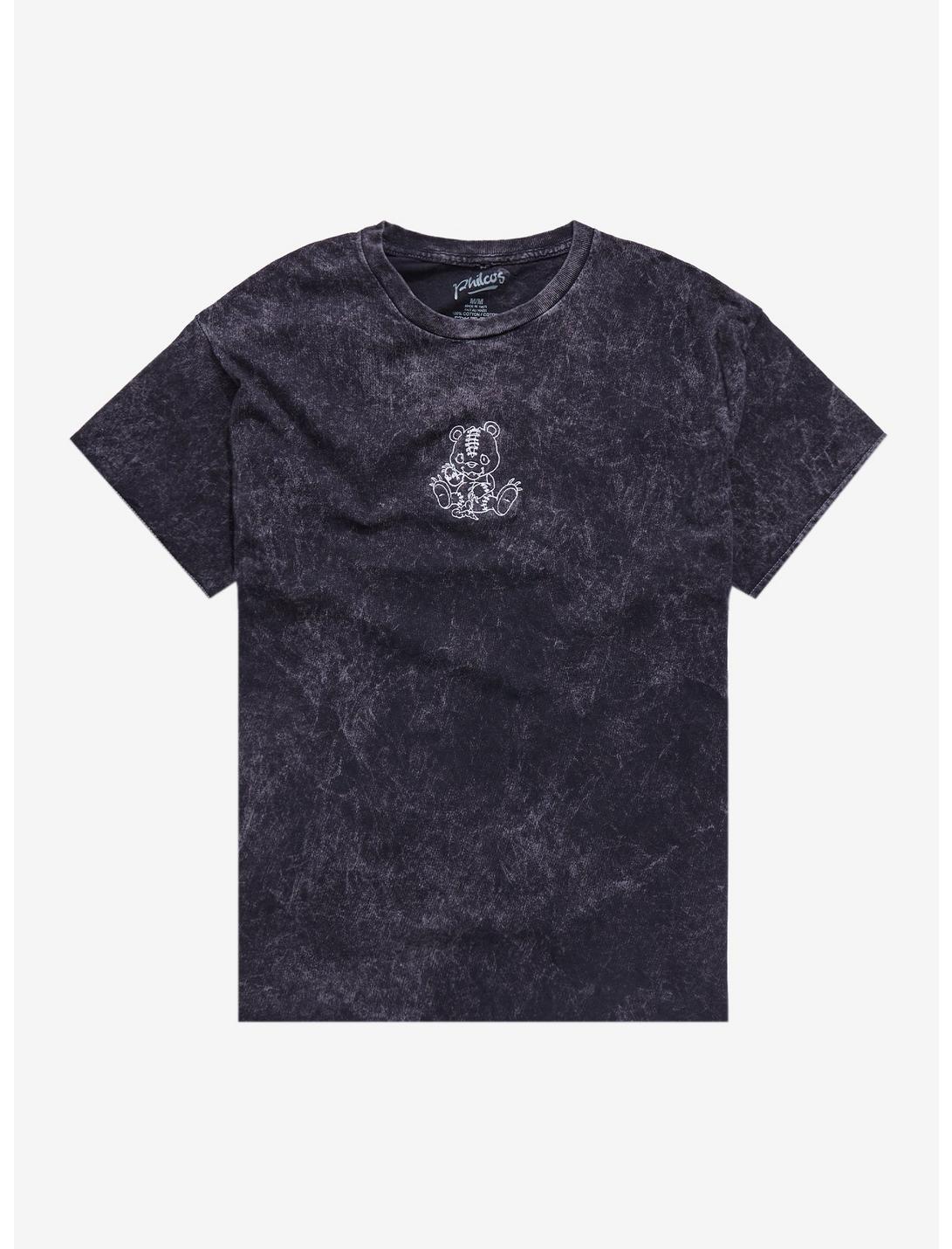 Stitched Bear Dark Wash T-Shirt, BLACK, hi-res