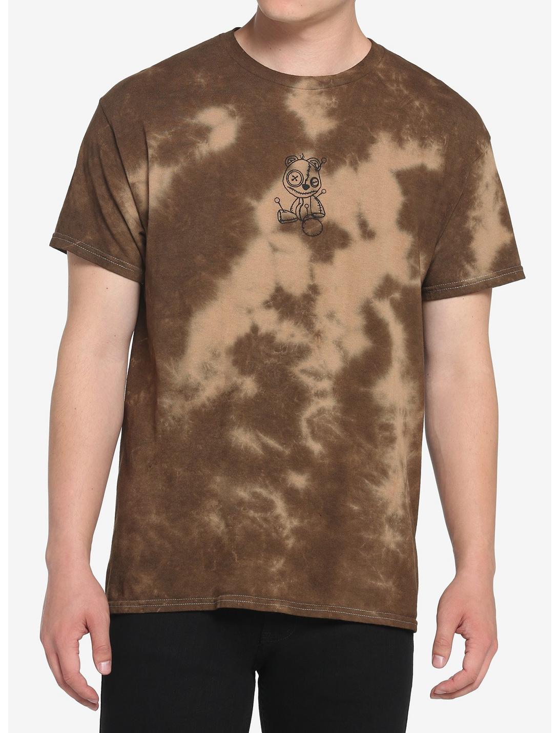 Brown Stitched Teddy Bear Tie-Dye T-Shirt, BROWN, hi-res