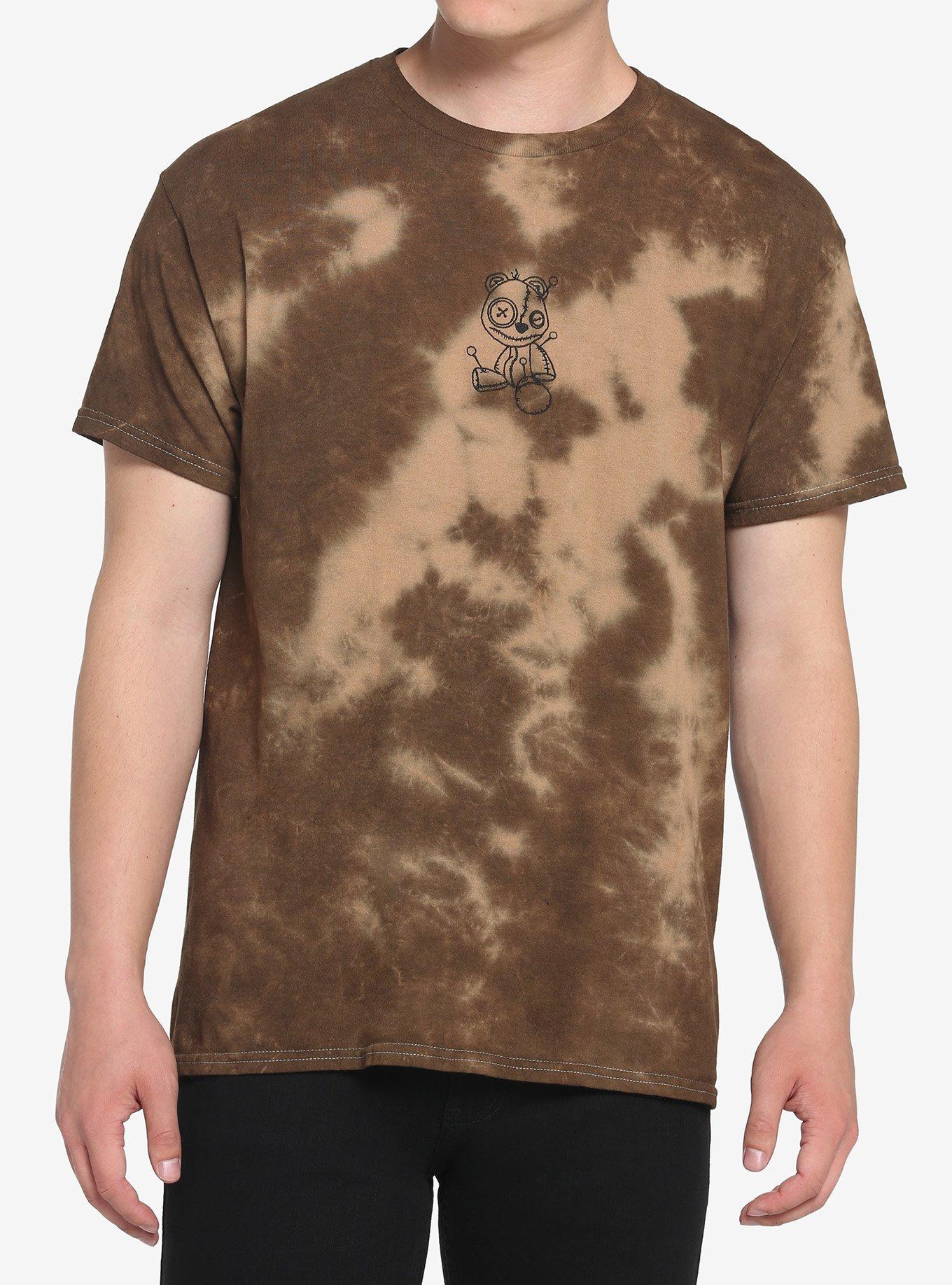 Brown Stitched Teddy Bear Tie-Dye T-Shirt, BROWN, hi-res
