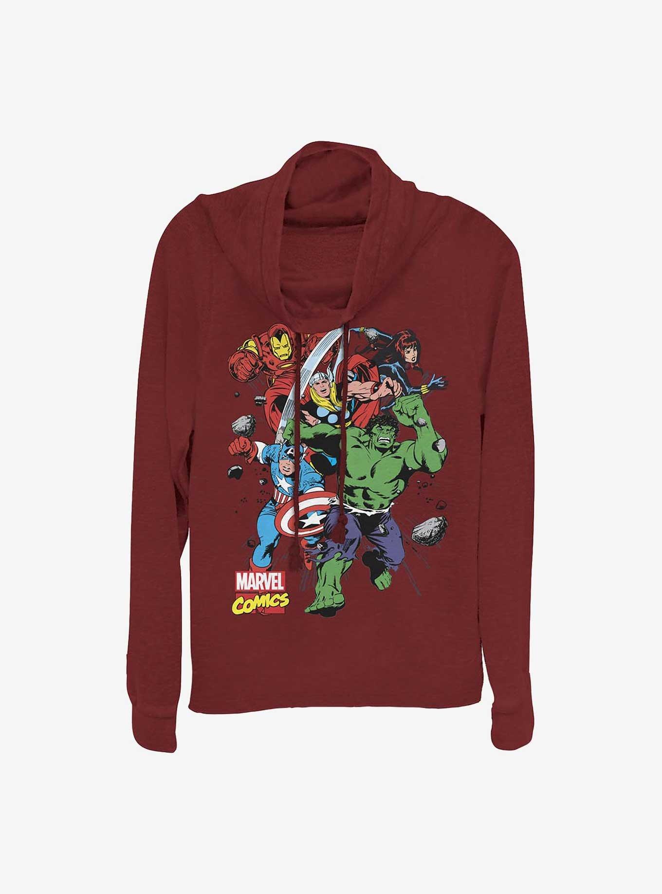 Marvel The Avengers Marvel Starters Girls Cowl Neck Long Sleeve Top, , hi-res