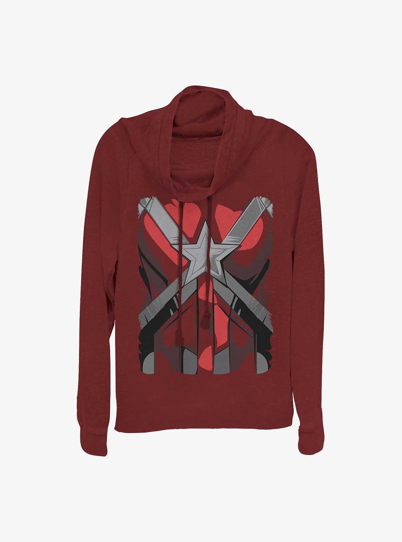 Marvel Black Widow Red Guardian Costume Girls Cowl Neck Long Sleeve Top, , hi-res