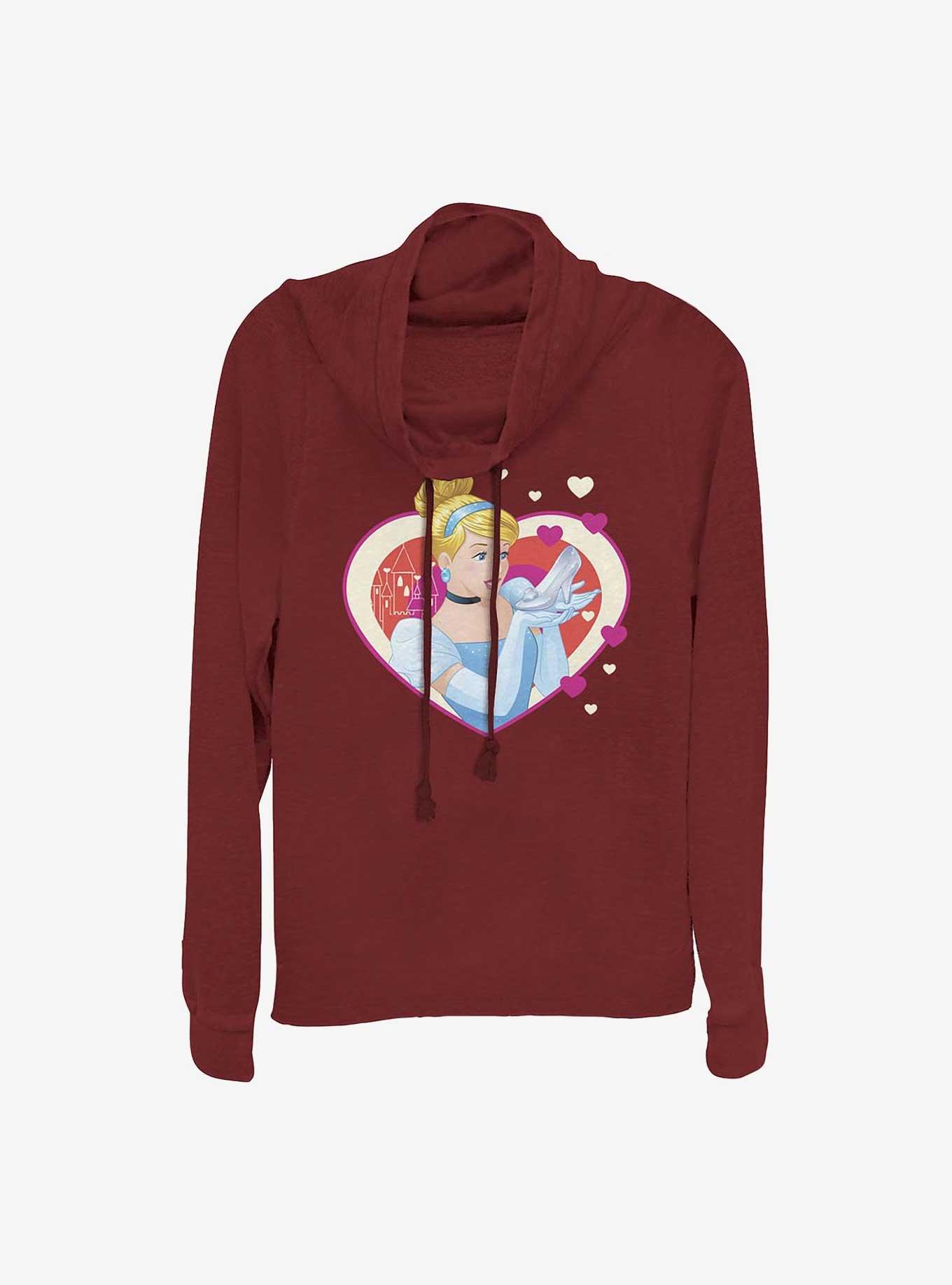 Disney Cinderella Hearts Girls Cowl Neck Long Sleeve Top, , hi-res