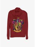 Harry Potter Gryffindor House Crest Girls Cowl Neck Long Sleeve Top, SCARLET, hi-res