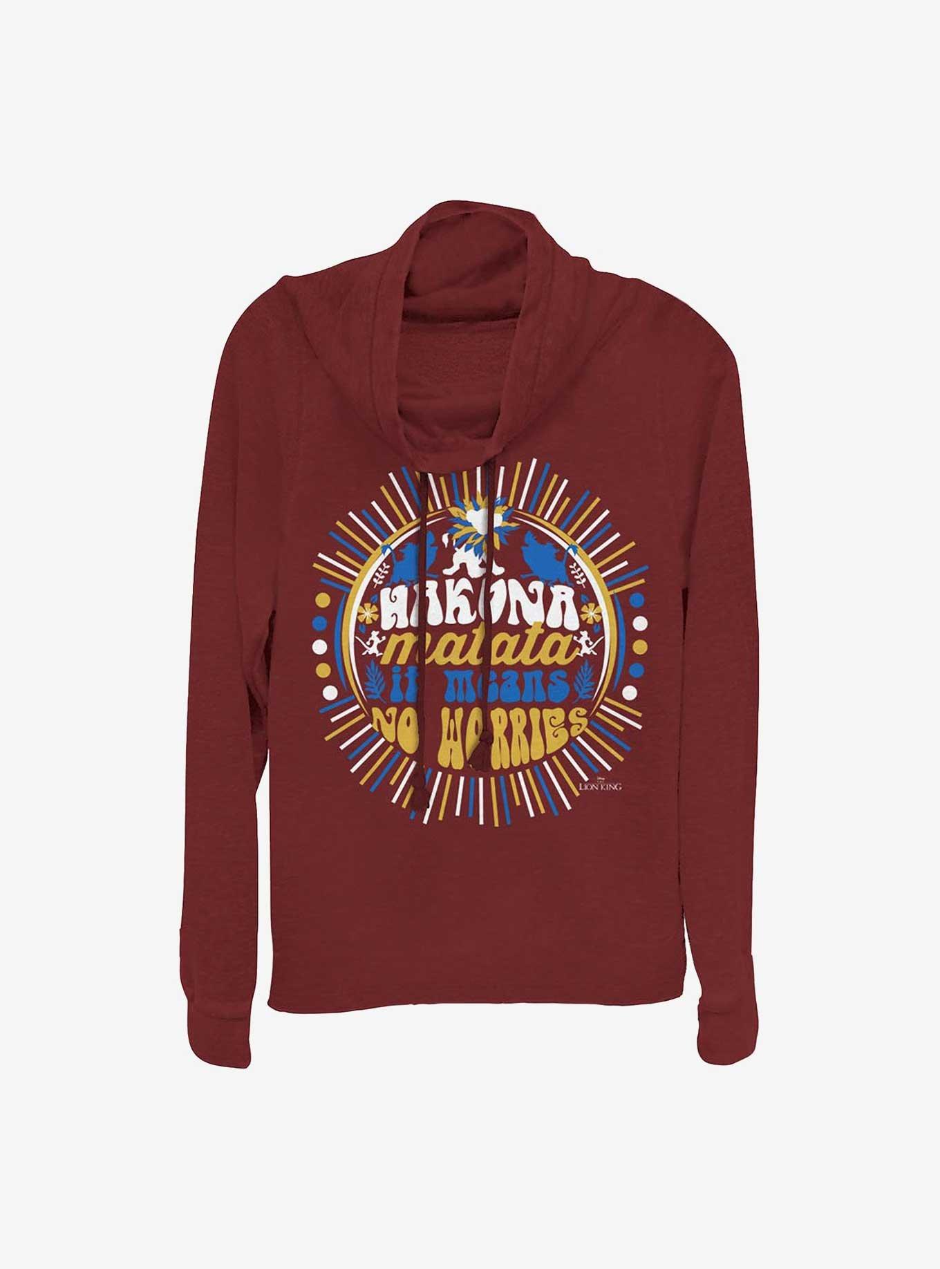 Disney The Lion King Hakuna Matata Girls Cowl Neck Long Sleeve Top, , hi-res