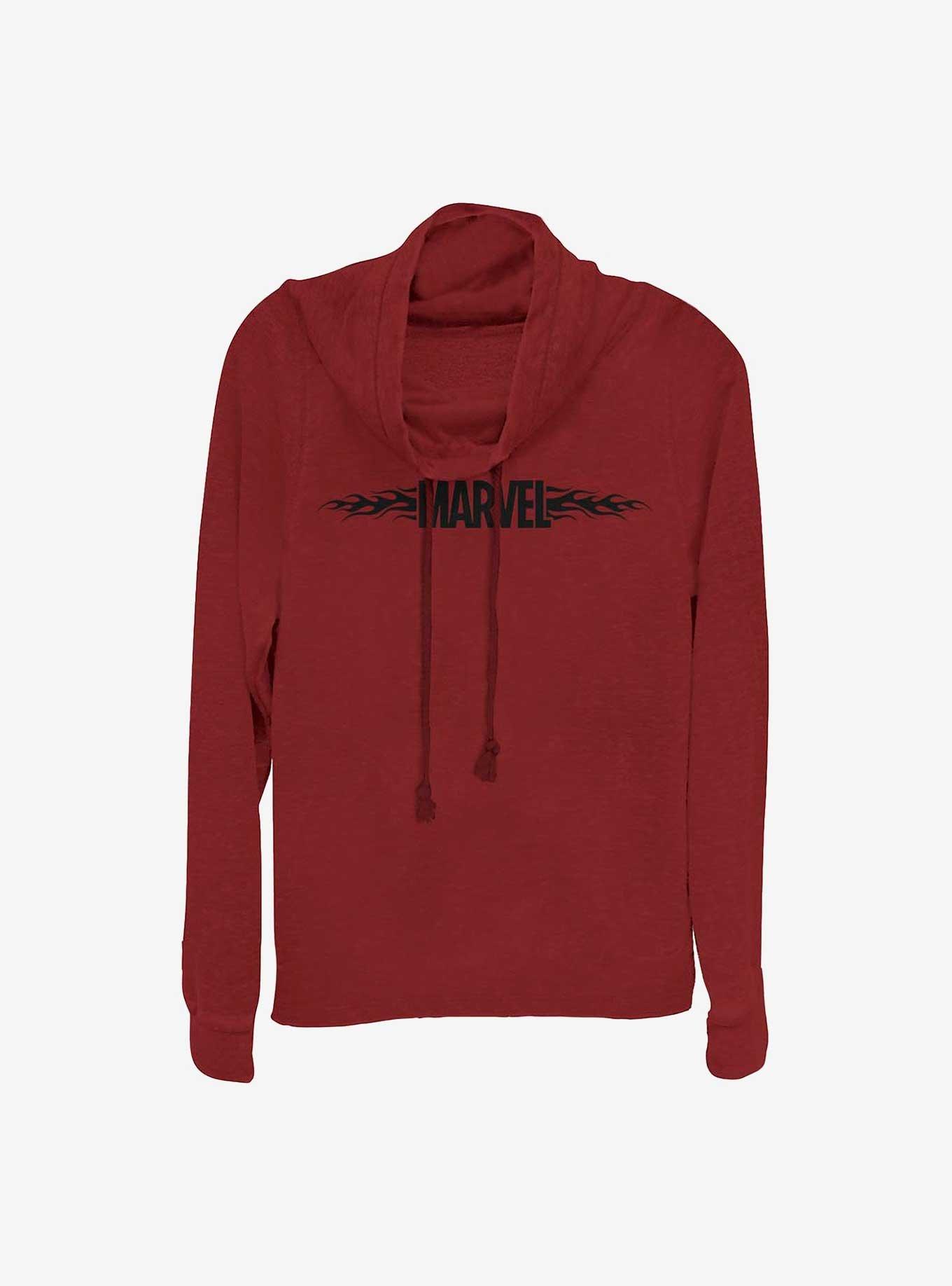 Marvel Marvel Flames Girls Cowl Neck Long Sleeve Top, , hi-res