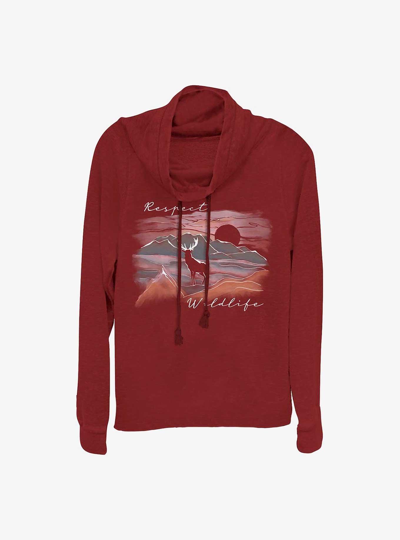 Respect Wildlife Girls Cowl Neck Long Sleeve Top, , hi-res