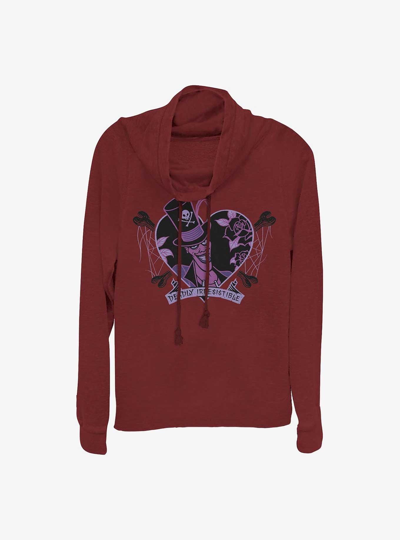 Disney The Princess and the Frog Deadly Irresistible Girls Cowl Neck Long Sleeve Top, SCARLET, hi-res