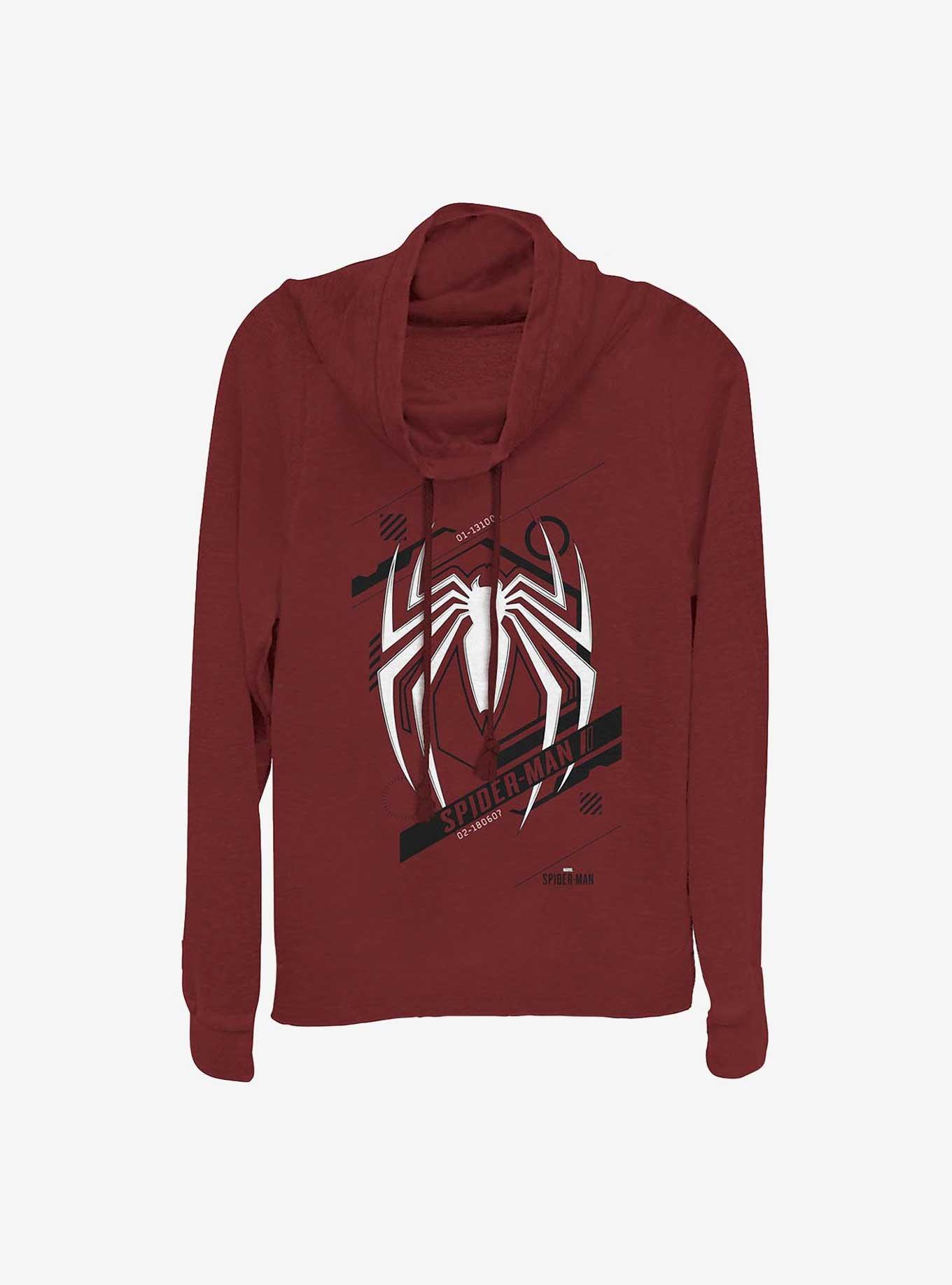 Marvel Spider-Man Spider Girls Cowl Neck Long Sleeve Top, SCARLET, hi-res