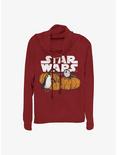 Star Wars: The Last Jedi Pumpkin Patch Porg Girls Cowl Neck Long Sleeve Top, SCARLET, hi-res