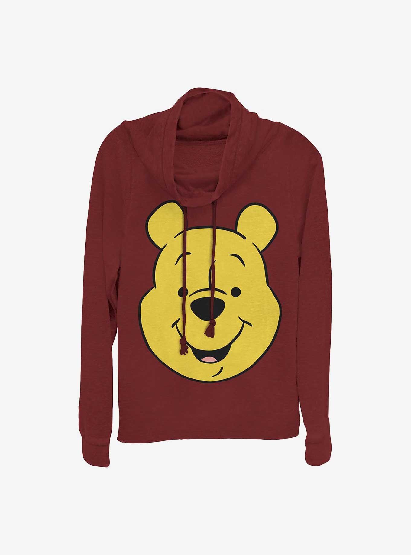 Disney Winnie The Pooh Big Face Girls Cowl Neck Long Sleeve Top, , hi-res