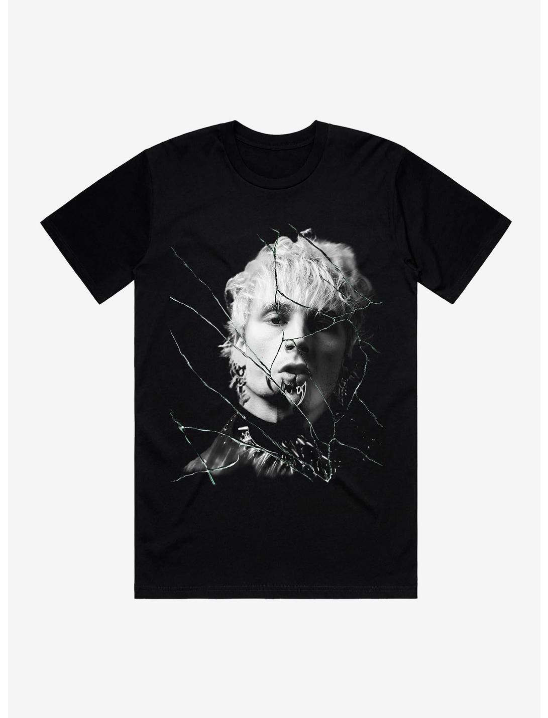 Machine Gun Kelly Mainstream Sellout Cracked Portrait T-Shirt, BLACK, hi-res