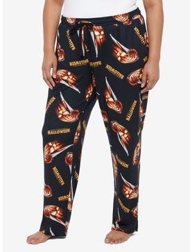 Halloween Pumpkin Knife Pajama Pants Plus Size, , hi-res