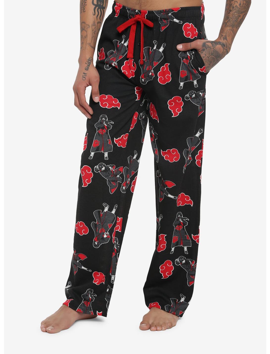 Naruto Shippuden Itachi Uchiha Allover Print Pajama Pants, RED, hi-res