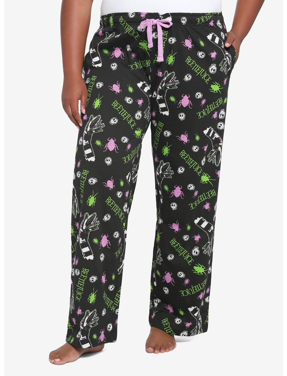 Beetlejuice Logos Pajama Pants Plus Size, MULTI, hi-res