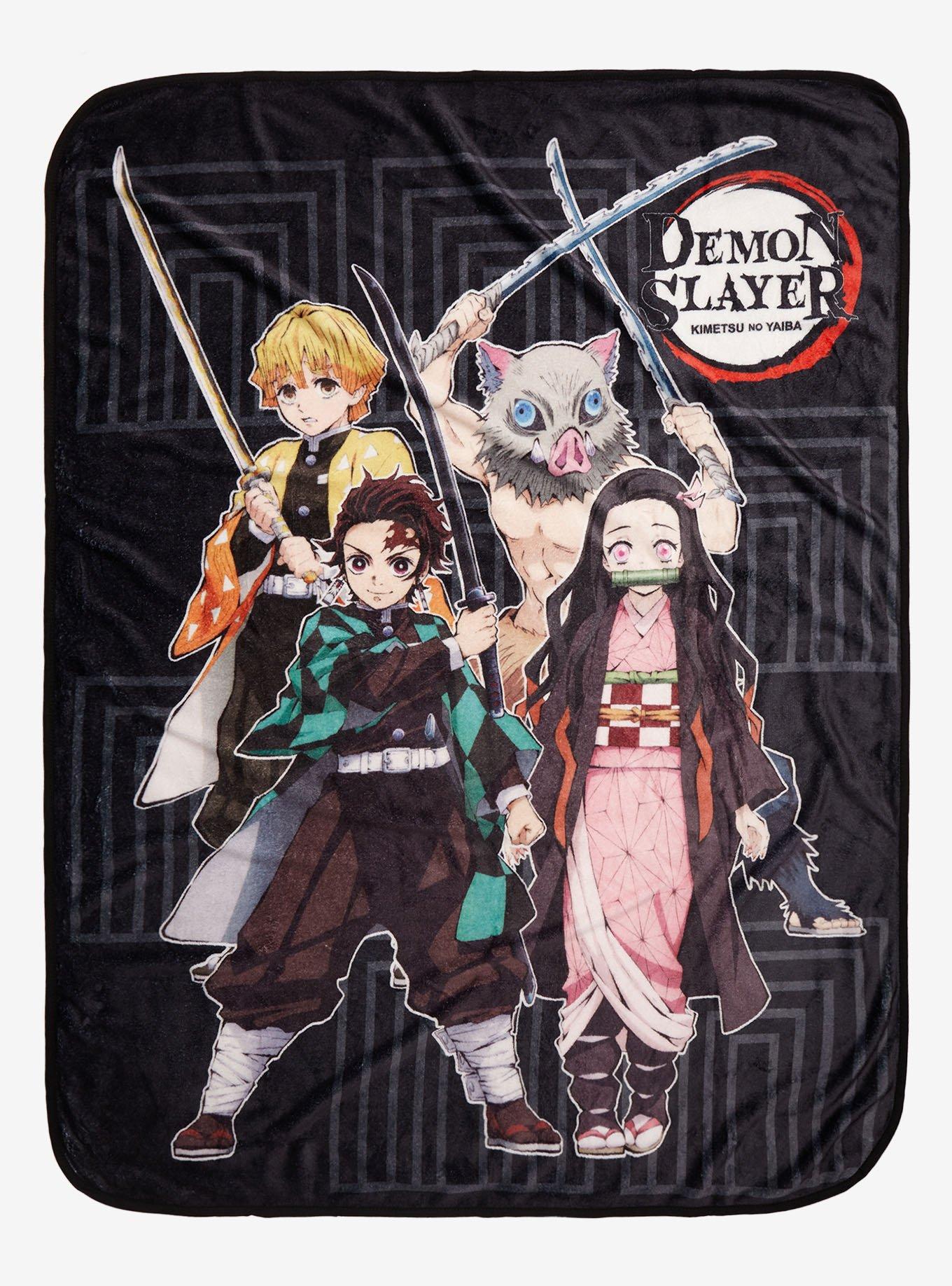 Demon Slayer Kimetsu No Yaiba Square Group Throw Blanket