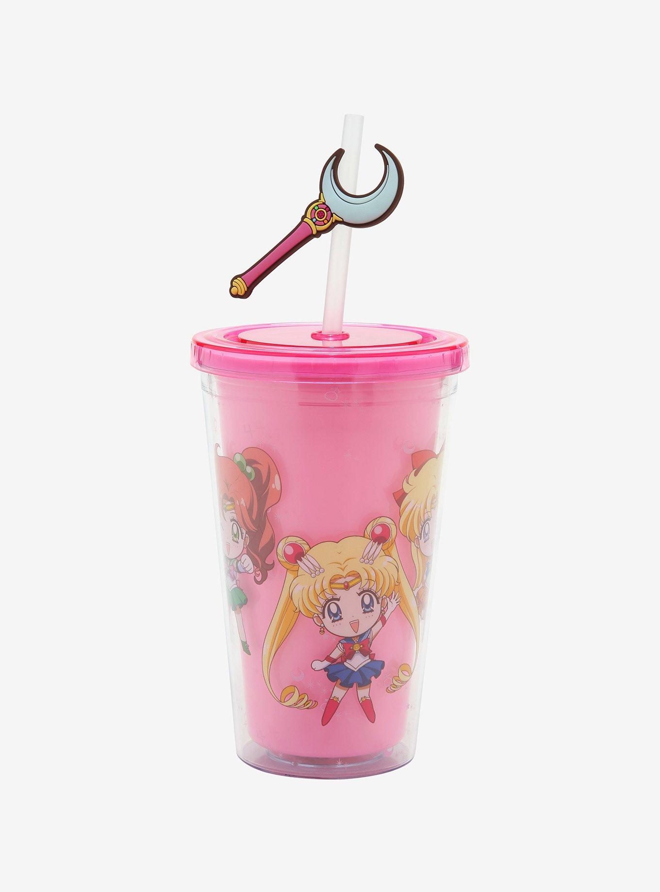 Sailor Moon Chibi Guardians Moon Stick Topper Acrylic Travel Cup, , hi-res