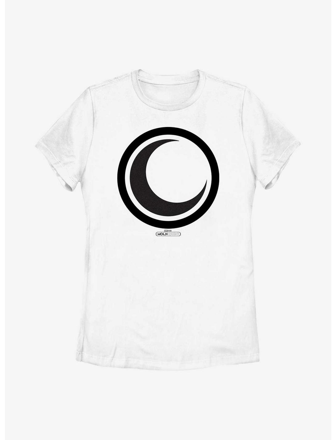 Marvel Moon Knight Crescent Icon Womens T-Shirt, WHITE, hi-res