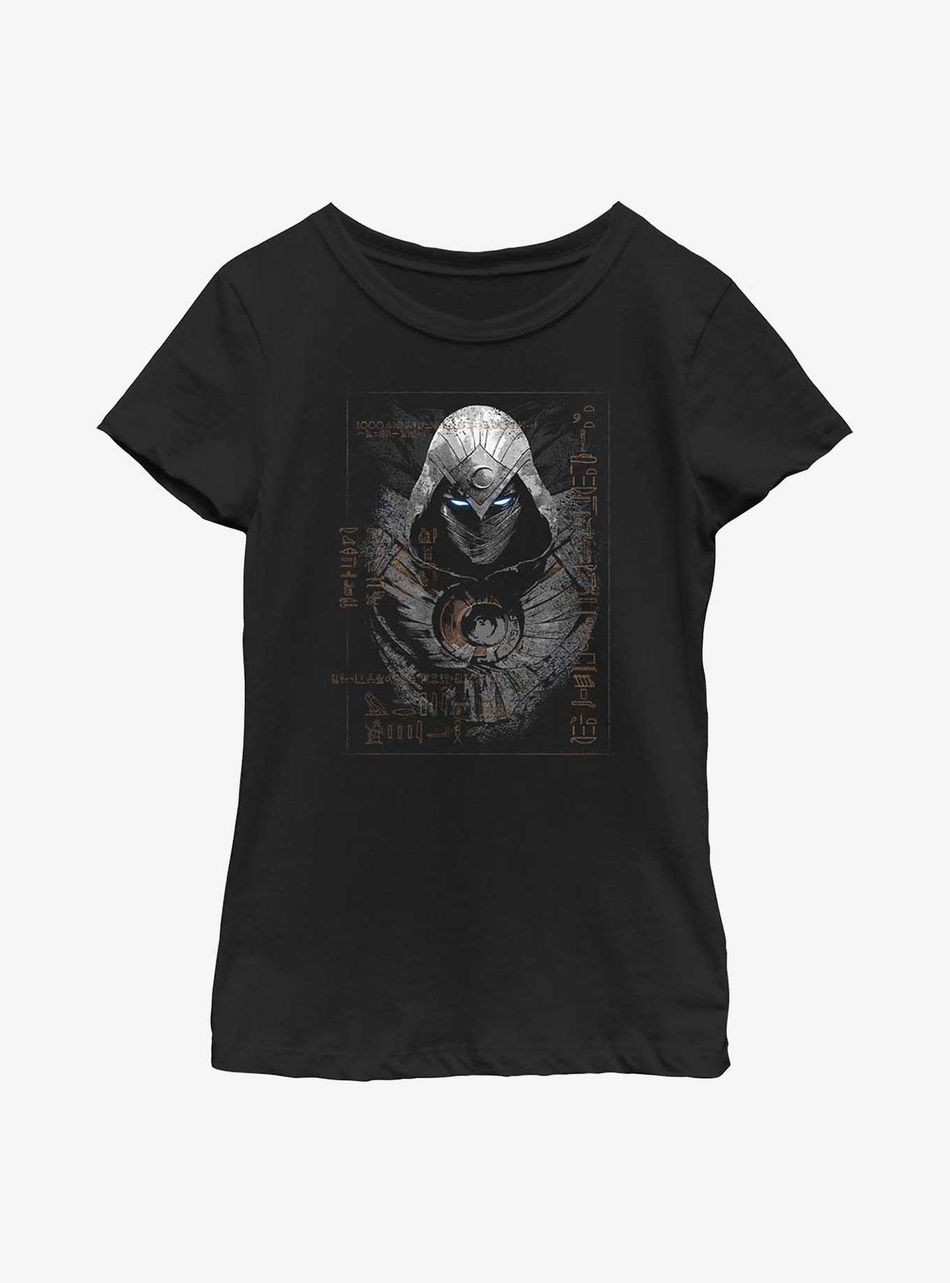 Marvel Moon Knight Ancient Glyphs Youth Girls T-Shirt, BLACK, hi-res
