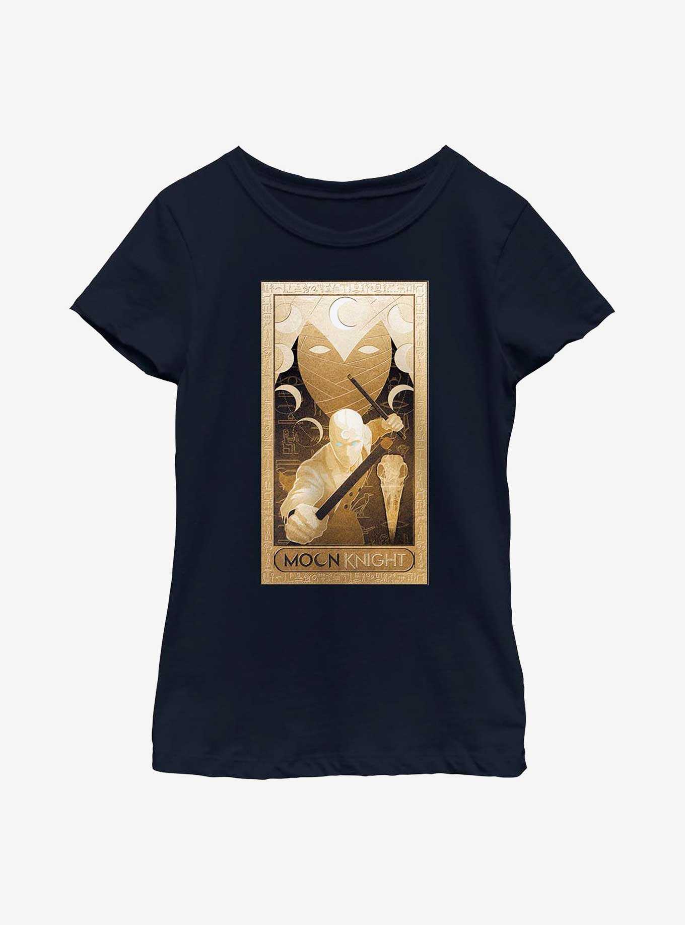 Marvel Moon Knight Gold Glyphs Poster Youth Girls T-Shirt, , hi-res