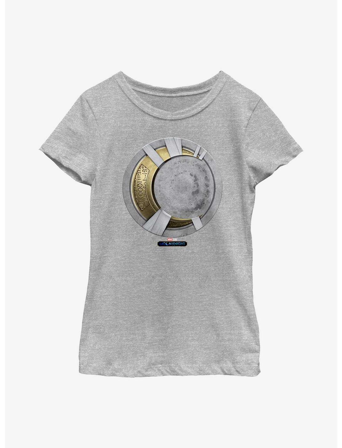 Marvel Moon Knight Gold Icon Youth Girls T-Shirt, ATH HTR, hi-res