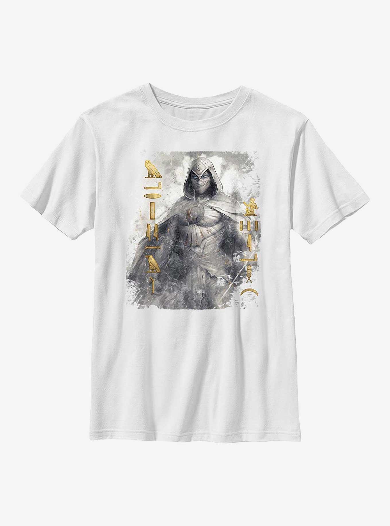 Marvel Moon Knight Glyphs Youth T-Shirt, WHITE, hi-res