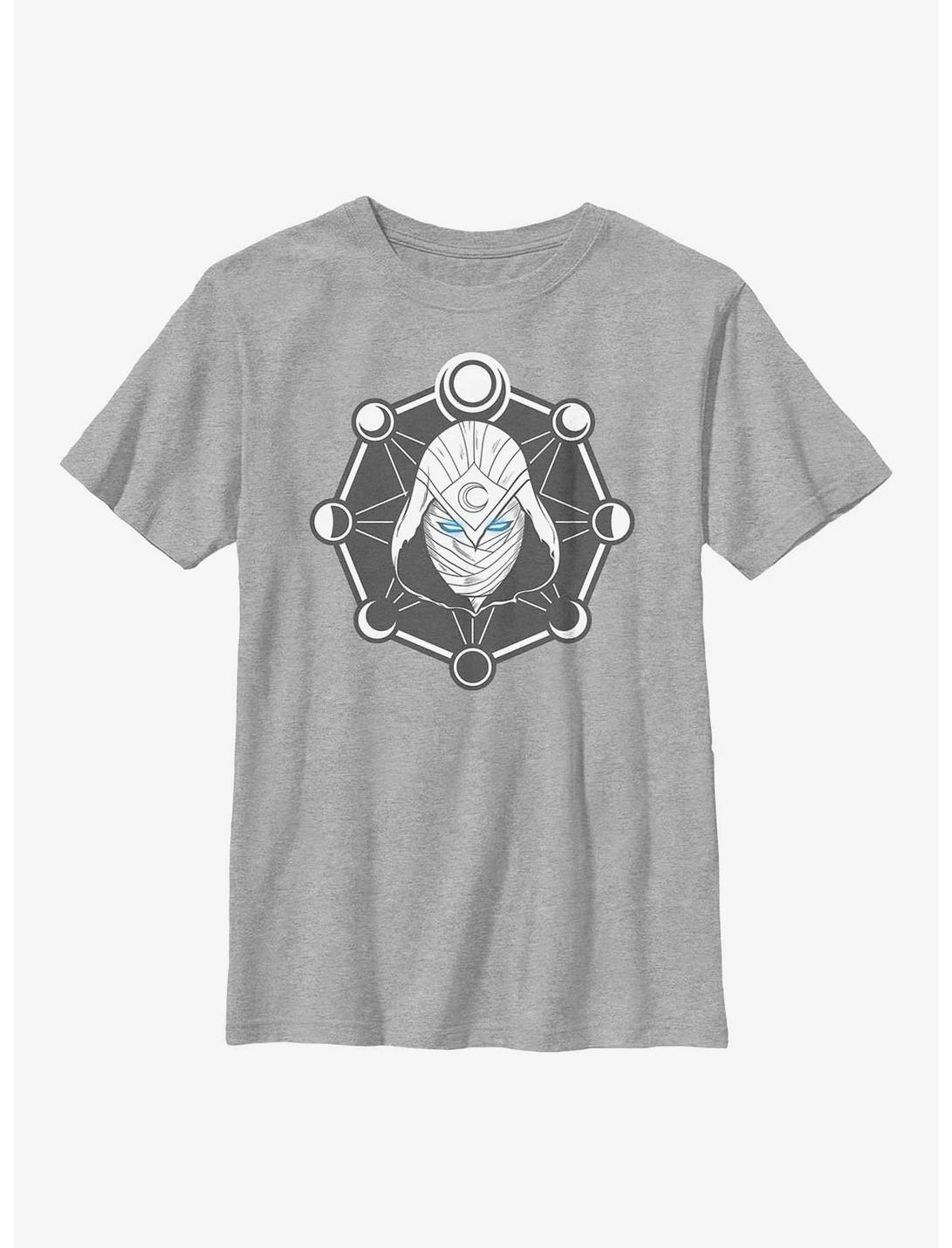 Marvel Moon Knight Mask Logo Youth T-Shirt, ATH HTR, hi-res