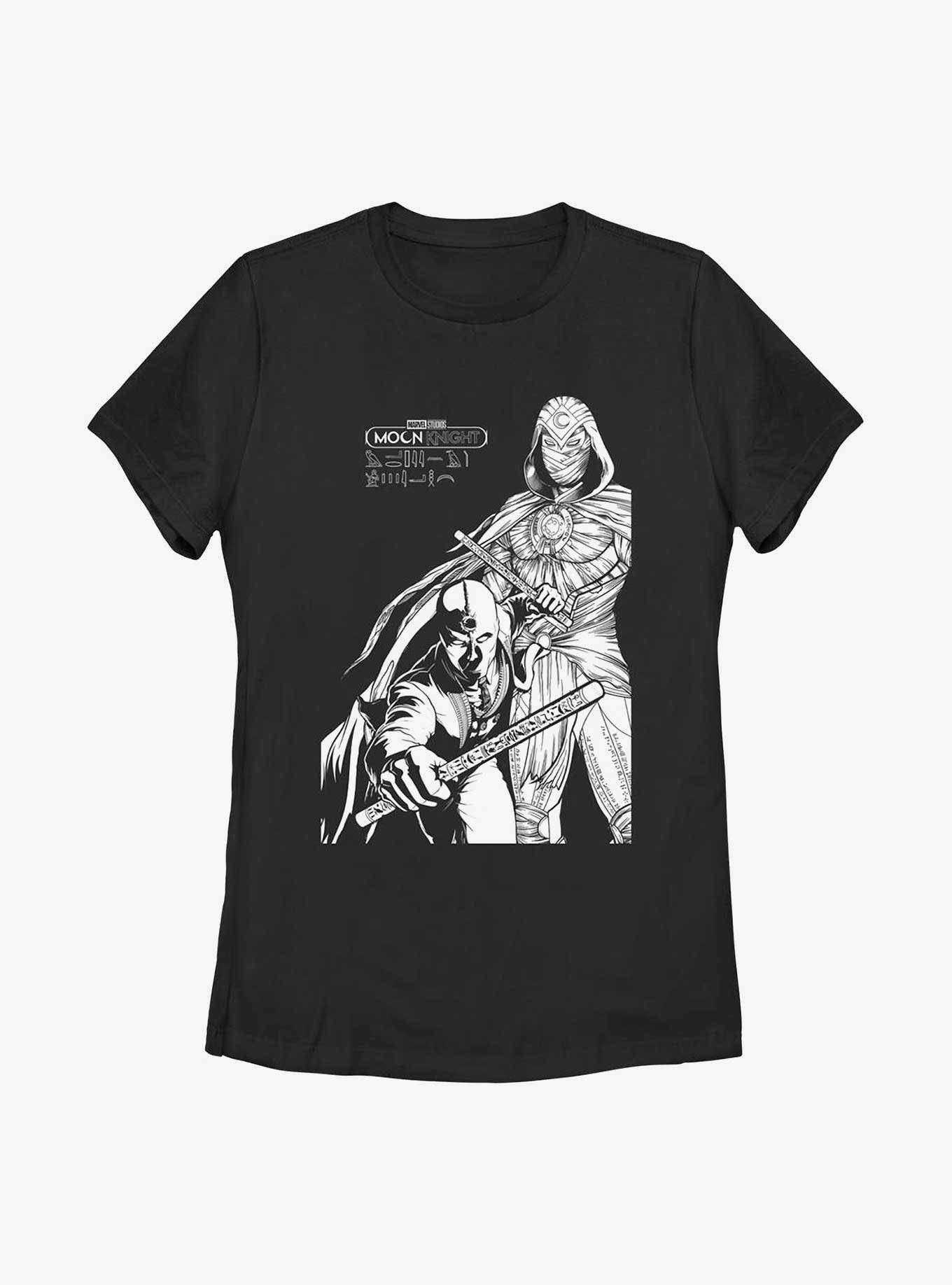 Marvel Moon Knight Line Art Duo Womens T-Shirt, , hi-res